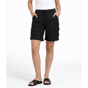 Unionbay Womens Y2k Bermuda Cargo Shorts Size M Black Utility Grunge Granola
